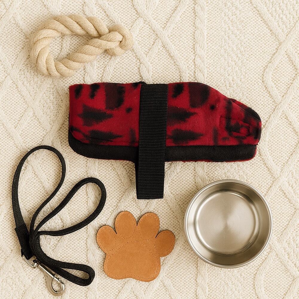 4/$20. NWT Soft Fleece Woodsy Design Dog Blanket / Coat  Sz  XS